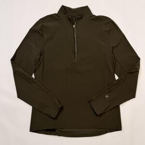 Lululemon Surge Warm Pullover Mens Medium Green 1/2 Zip Long Sleeve M3BBVS